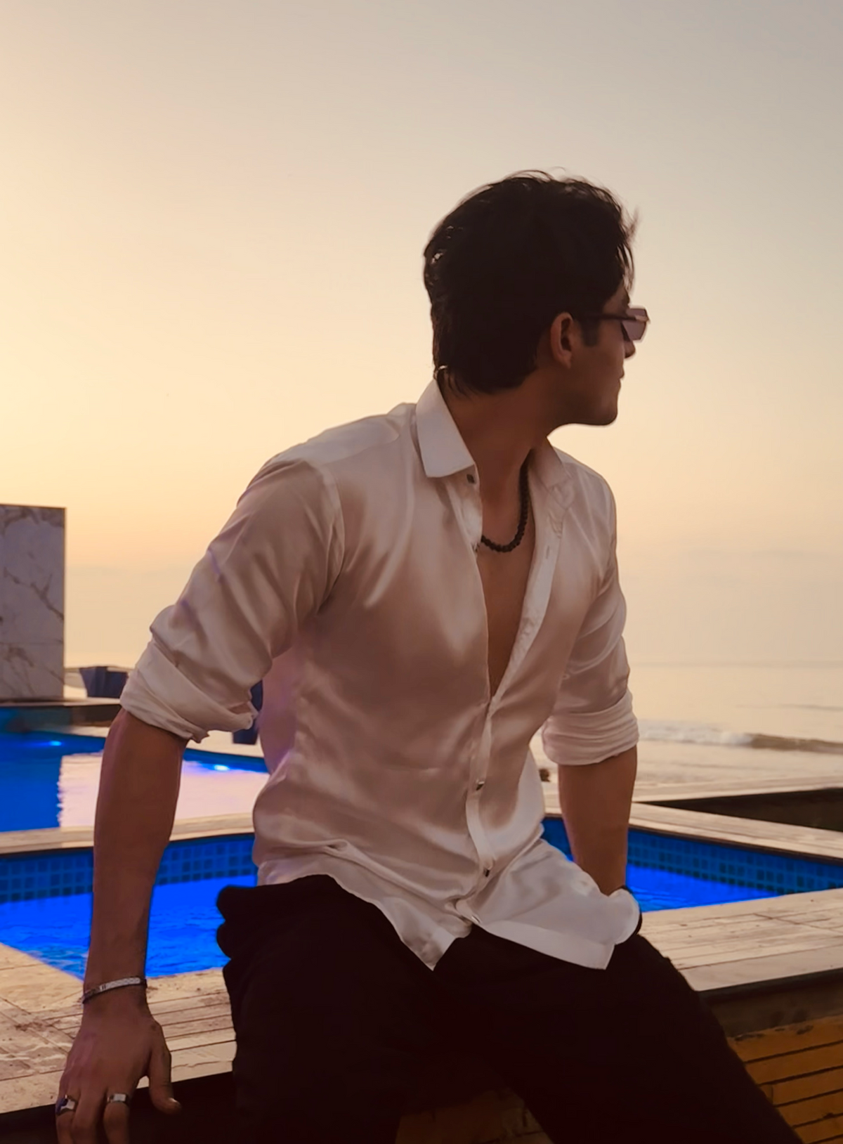 Silk Feel Cream Shirts