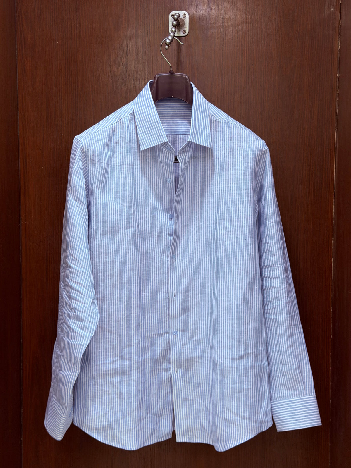 Sky Blue Stripe — Unisex Linen Shirt