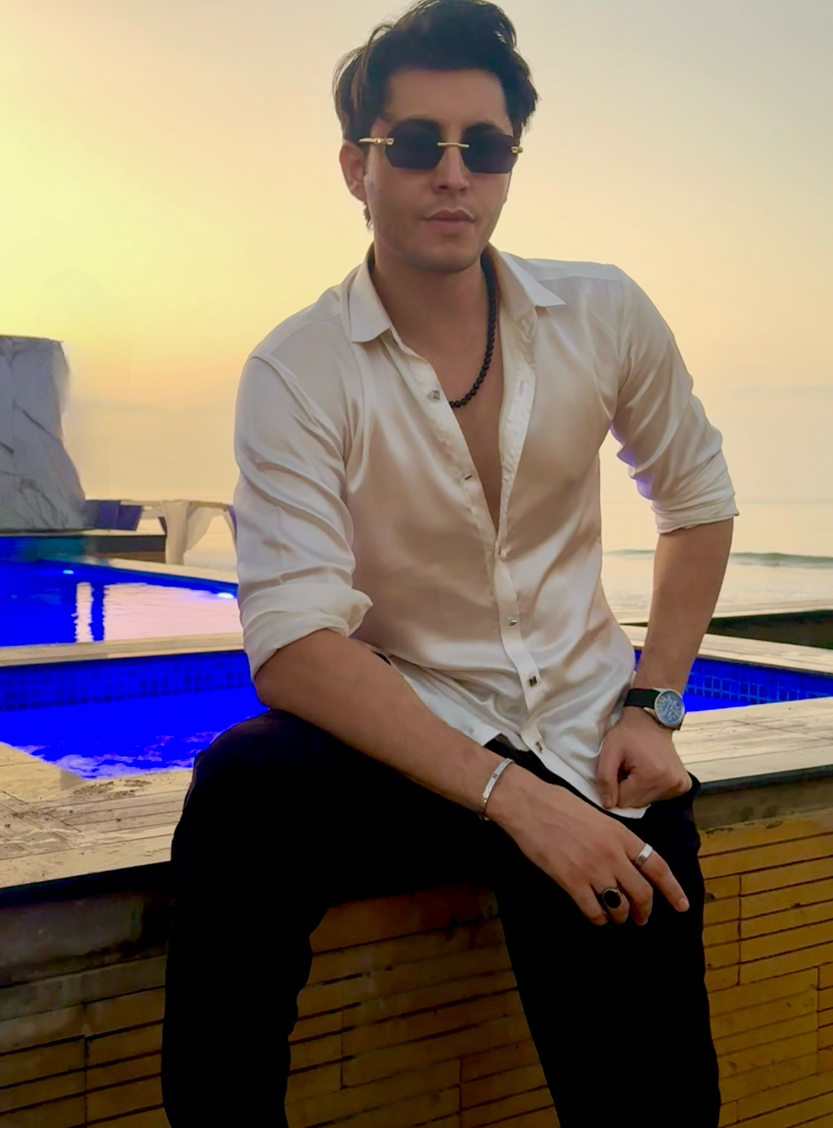 Silk Feel Cream Shirts