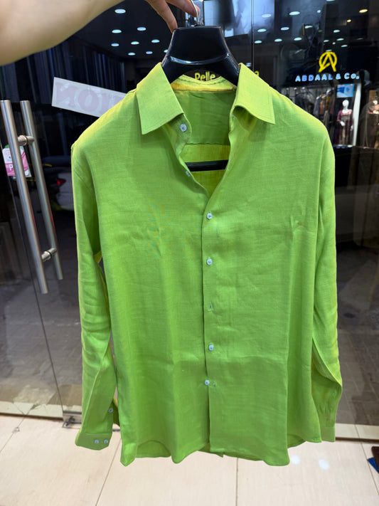Lime Green — Unisex Linen Shirt