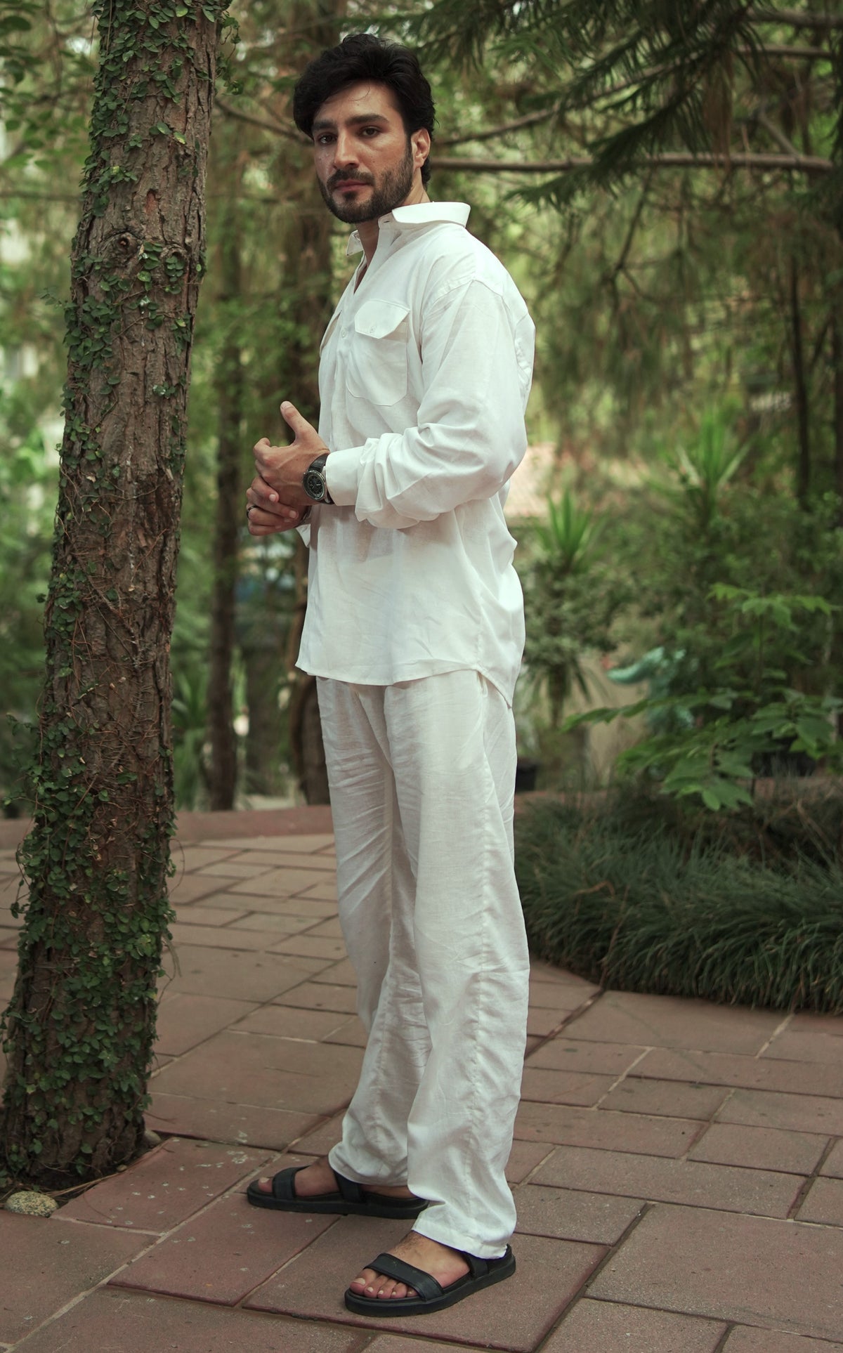 White Co Ord Set Men