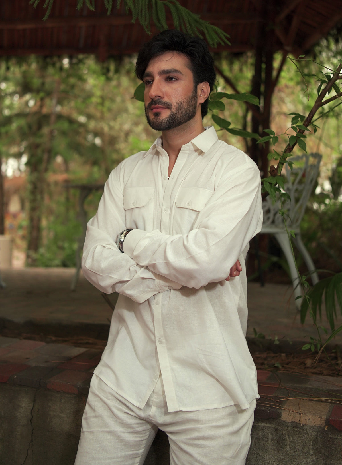 White Co Ord Set Men